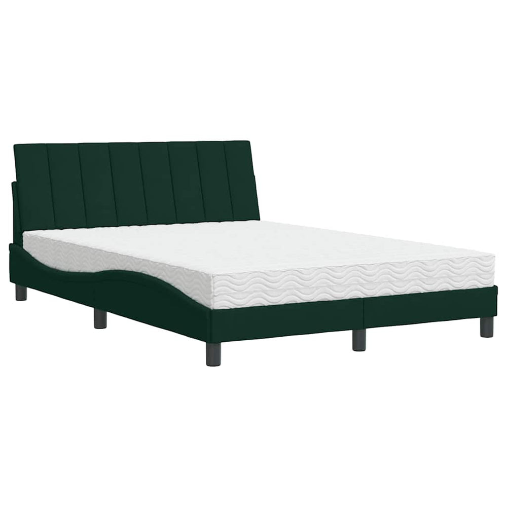 Bett mit Matratze Hanko Dunkelgrün 140x190 cm