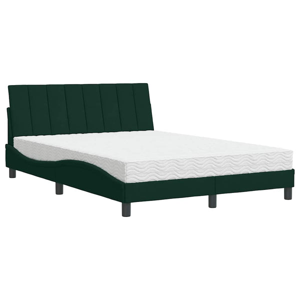 Bett mit Matratze Hanko Dunkelgrün 140x190 cm
