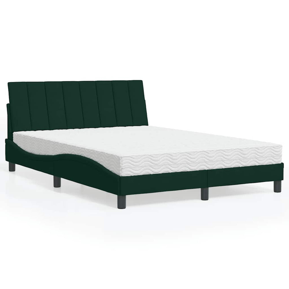 Bett mit Matratze Hanko Dunkelgrün 140x190 cm