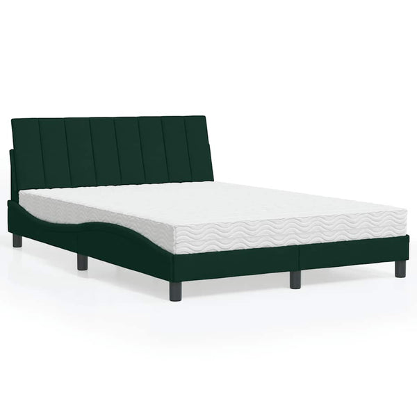 Bett mit Matratze Hanko Dunkelgrün 140x190 cm