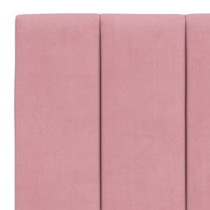 Bett mit Matratze Hanko Rosa 140x190 cm Samt