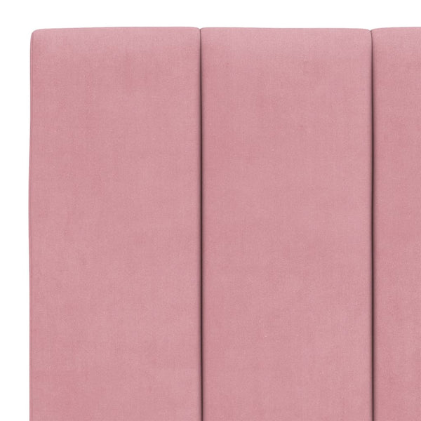 Bett mit Matratze Hanko Rosa 140x190 cm Samt