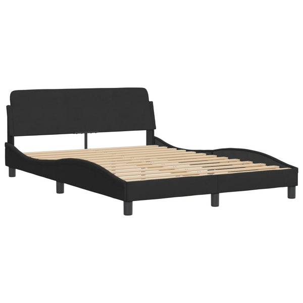 Bett mit Matratze Hanko Schwarz Samt 140x200 cm