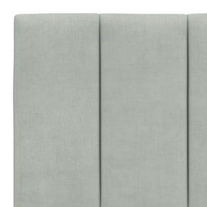 Bett mit Matratze Hanko Hellgrau Samt 160x200 cm