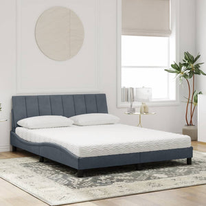 Bett mit Matratze Hanko Dunkelgrau Samt 160x200