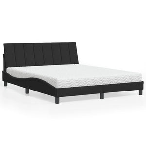 Bett mit Matratze Hanko Schwarz 160x200 cm Samt