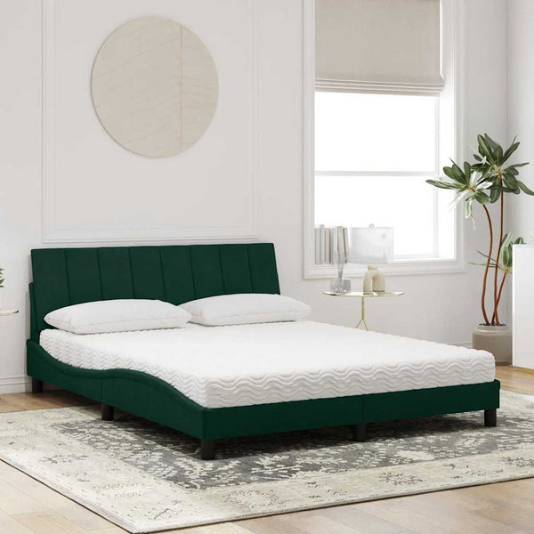Bett mit Matratze Hanko Dunkelgrün 160x200 cm