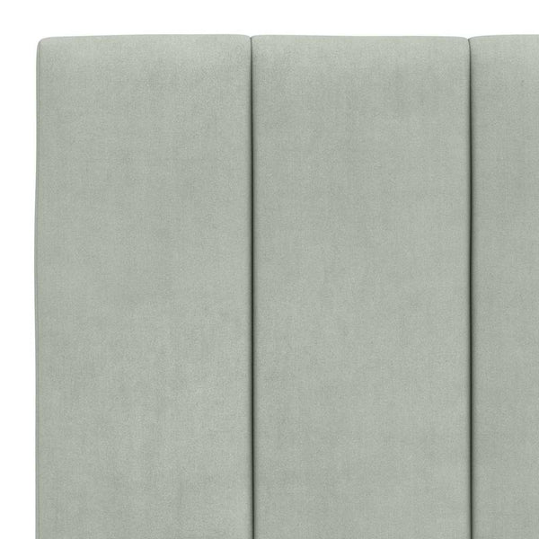 Bett mit Matratze Hanko Hellgrau Samt 180x200