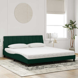 Bett mit Matratze Hanko Dunkelgrün 180x200 cm