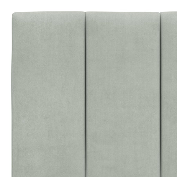 Bett mit Matratze Hanko Hellgrau Samt 200x200 cm