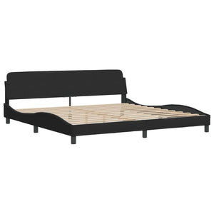 Schwarzes Samtbett mit Matratze 200x200 cm