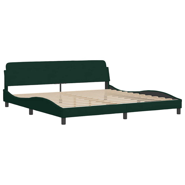 Bett mit Matratze Hanko Dunkelgrün 200x200 cm Samt