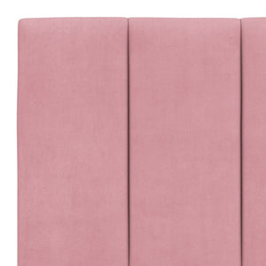 Rosa Samt Bett mit Matratze 200x200