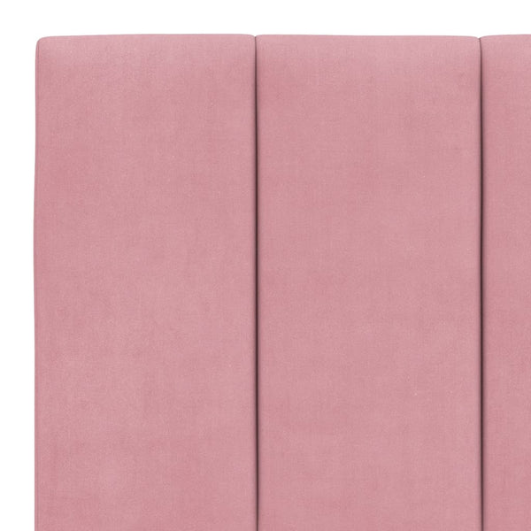 Rosa Samt Bett mit Matratze 200x200