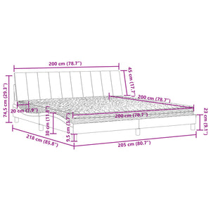 Rosa Samt Bett mit Matratze 200x200