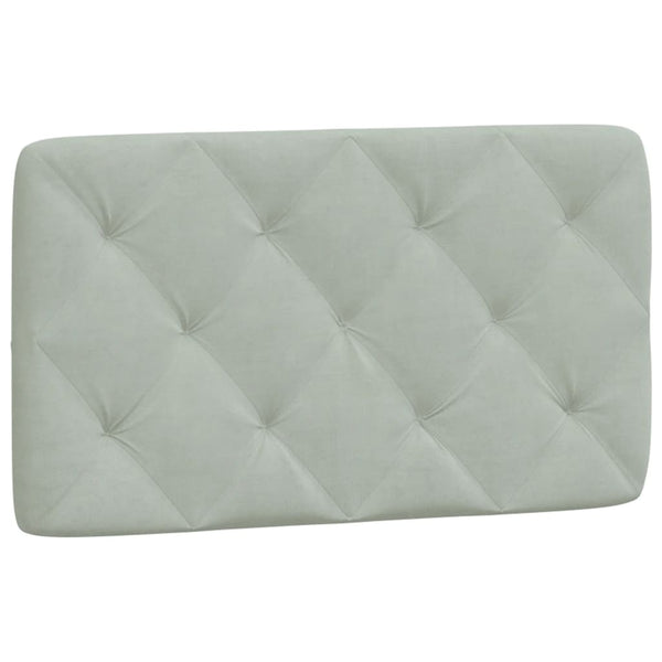 Bett mit Matratze Hellgrau Samt 90x190 cm