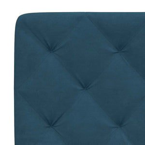 Bett mit Matratze Blau Samt 90x200 cm