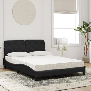 Schwarzes Samtbett mit Matratze 120x200 cm