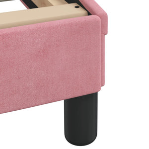 vidaXL Bed with Mattress Pink 140x190 cm Velvet