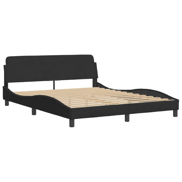 vidaXL Bed with Mattress Black 160x200 cm Velvet