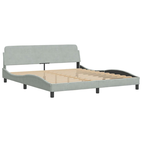 vidaXL Bed with Mattress Light Grey 180x200 cm Velvet