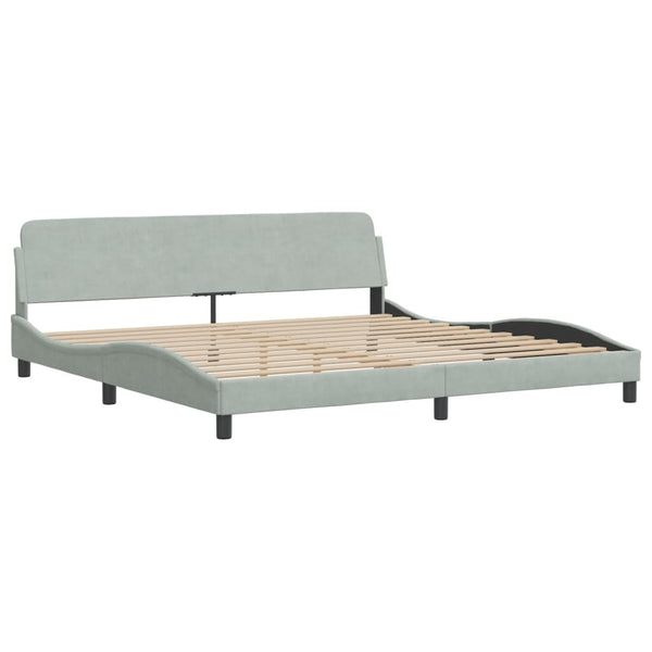 vidaXL Bed with Mattress Light Gray 200x200 cm Velvet