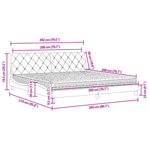 vidaXL Bed with Mattress Black 200x200 cm Velvet