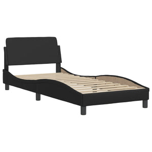 vidaXL Bed with Mattress "Hvar" Black 80x200 cm Faux Leather