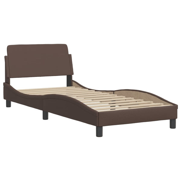 vidaXL Bed with Mattress "Hvar" Brown 80x200 cm Faux Leather