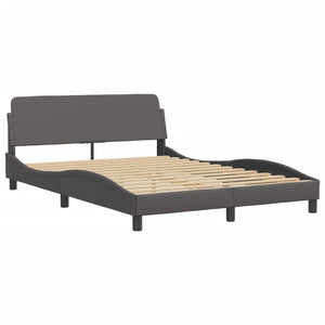 vidaXL Bed with Mattress "Hvar" Grey 140x190 cm Faux Leather