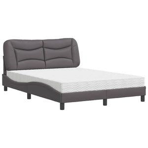 vidaXL Bed with Mattress "Hvar" Grey 140x200 cm Faux Leather