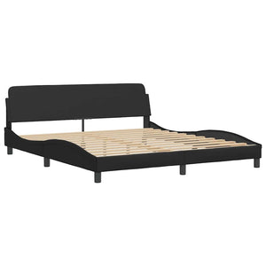 vidaXL Bed with Mattress "Hvar" Black 180x200 cm Faux Leather