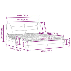 vidaXL Bed with Mattress "Hvar" Black 180x200 cm Faux Leather