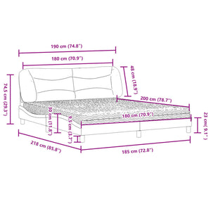 vidaXL Bed with Mattress "Hvar" White 180x200 cm Faux Leather