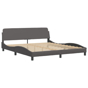 vidaXL Bed with Mattress "Hvar" Grey 180x200 cm Faux Leather