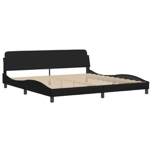 vidaXL Bed with Mattress "Hvar" Black 200x200 cm Faux Leather