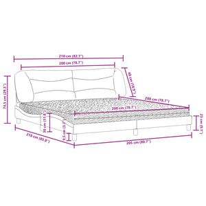 vidaXL Bed with Mattress "Hvar" Black 200x200 cm Faux Leather