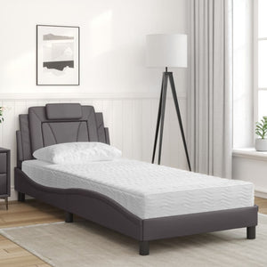 vidaXL "Viana" Bed with Mattress Grey 80x200 cm Faux Leather
