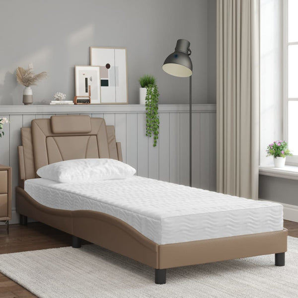 vidaXL Bed "Viana" with Mattress Cappuccino Brown 80x200 cm Faux Leather