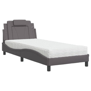 vidaXL "Viana" Bed with Mattress Grey 90x190 cm Faux Leather