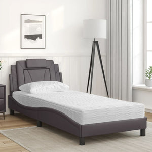 vidaXL "Viana" Bed with Mattress Grey 90x190 cm Faux Leather