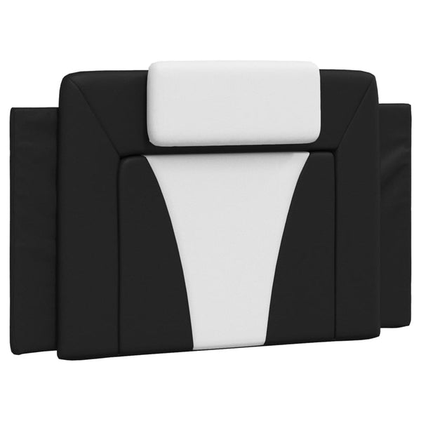 vidaXL Bed "Viana" with Mattress Black and White 90x190 cm Faux Leather