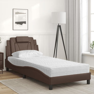 vidaXL Bed "Viana" with Mattress Brown 90x200 cm Faux Leather