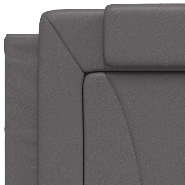 vidaXL Bed "Viana" with Mattress Grey 90x200 cm Faux Leather