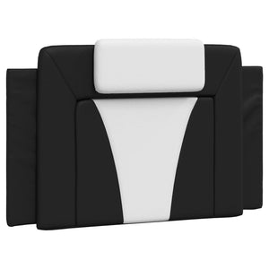 vidaXL "Viana" Bed with Mattress Black and White 90x200 cm Faux Leather