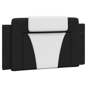 vidaXL "Viana" Bed with Mattress Black and White 100x200 cm Faux Leather