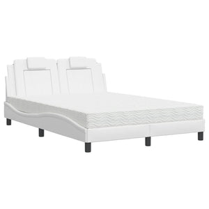 vidaXL "Viana" Bed with Mattress White 120x200 cm Faux Leather