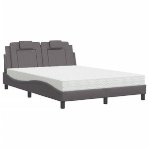 vidaXL Bed "Viana" with Mattress Grey 120x200 cm Faux Leather