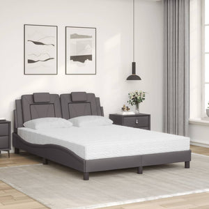 vidaXL Bed "Viana" with Mattress Grey 120x200 cm Faux Leather