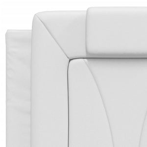vidaXL "Viana" Bed with Mattress White 140x190 cm Faux Leather
